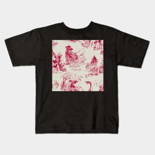 Asian toile red Kids T-Shirt